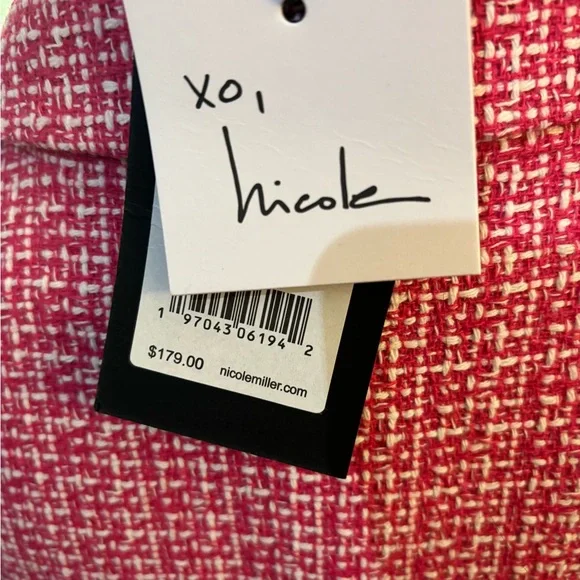 Nicole Miller Pink Tweed Dress with Gold Accents - Picture 9 of 16